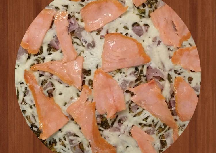 Steps to Make Quick Smoked Salmon with Zucchini Pizza Crust