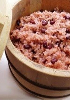 A picture of Easy Sekihan in a Rice Cooker.