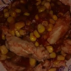 A picture of Black bean salsa chicken (crock pot).