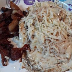 A picture of Bits of Gammon and Cheesy Eggs.