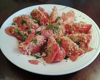 Unique Cuisine Crispy Topped Roasted Tomatoe Wedges Delicious