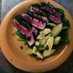 A picture of Pan-Seared Tuna with Avocado, Soy, Ginger, and Lime.
