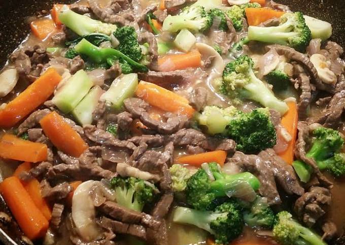 How to Make Speedy Beef Broccoli with Mushroom in Oyster Sauce.