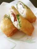 Spring Rolls Made with Chicken Tenderloins, Umeboshi (Pickled Plum) and Shiso Leaves