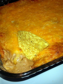 A picture of Hot Cheesy Bean Dip.
