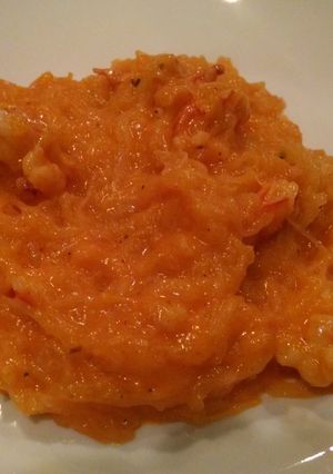 A picture of Buffalo Shrimp Spaghetti Squash.
