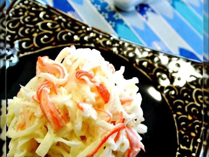 Recipe Simple Daikon Radish & Crab Stick Salad the  Makes Drooling Delicious