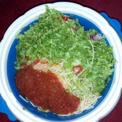 A picture of Rice super gatte stew& salad.