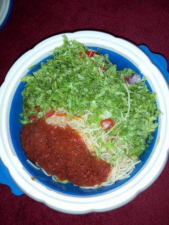 A picture of Rice super gatte stew& salad.