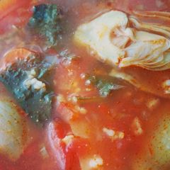 A picture of Tomato Vegetable Soup.