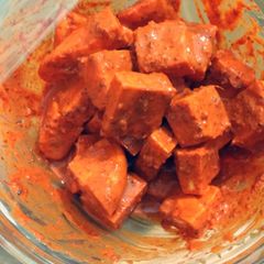 A picture of Paneer tikka (cottage cheese).