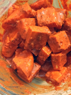 A picture of Paneer tikka (cottage cheese).