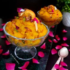 A picture of Instant Moong Dal Halwa.