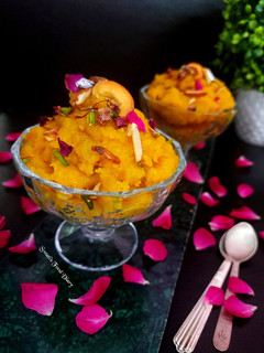 A picture of Instant Moong Dal Halwa.