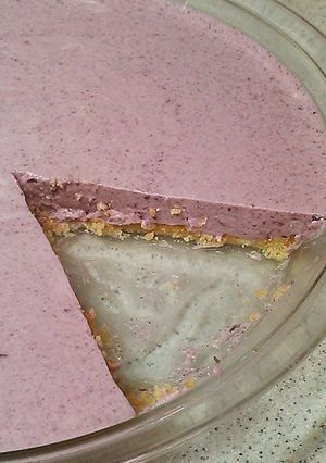 A picture of No-Bake Blueberry Jam Cheesecake.