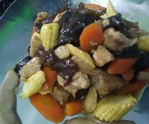 Cara Memasak Tumis ayam jamur kuping jagung wortel with saos tiram Enak Bergizi Cara Memasak Tumis ayam jamur kuping jagung wortel with saos tiram Enak Bergizi