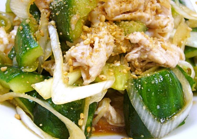 Recipe of Speedy Yummy Chinese-Style Shabu-Shabu Pork and Crushed Cucumber Salad
