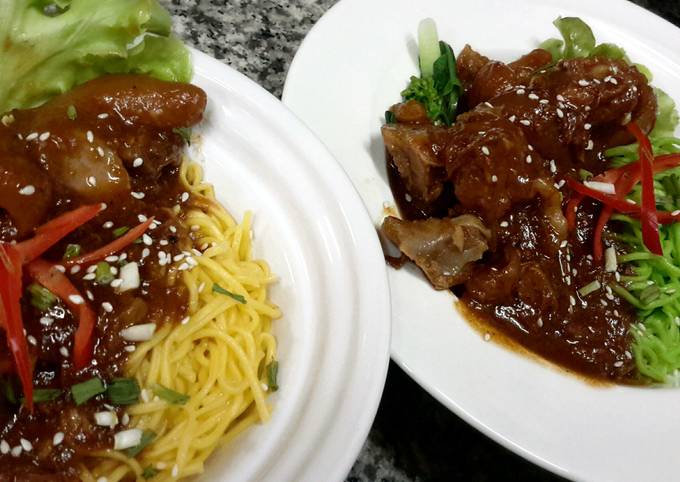 Kanya's Braised Pork Knuckles with BBQ sauce