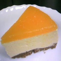 A picture of Mandarin Orange Mousse Cake with Tofu.