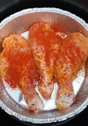 Una foto de Muslos de pollo en air fryer