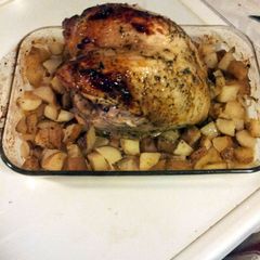 Roasted Chicken w/ pineapples A picture of Roasted Chicken w/ pineapples.