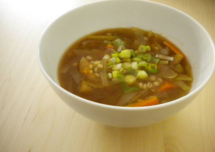 Easy Leek and Barley Miso Soup (Macrobiotic)