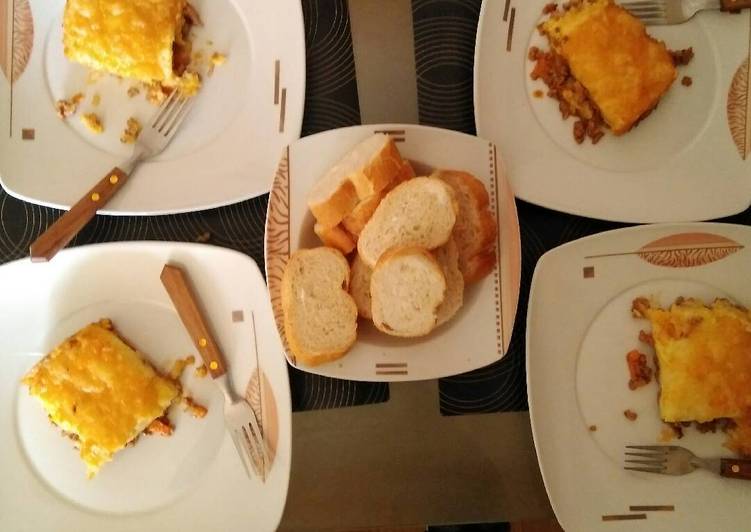 Pastel de carne con puré de patata
