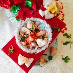 A picture of WATER CHESTNUT CHAAT (Singhada chaat masala).