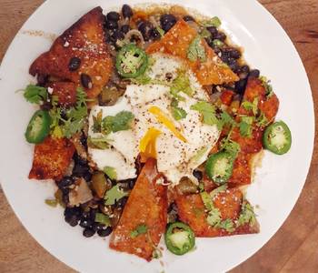 Popular Recipe Vegetarian Green Chili Chilaquiles Restaurant Style