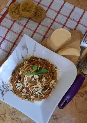صورة لوصفة الشعيرية الايطالية بالخضار بطريقتي 🍜🍝