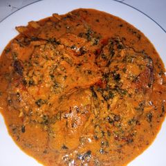 A picture of Groundnut soup (peanut soup).