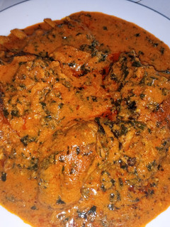 A picture of Groundnut soup (peanut soup).