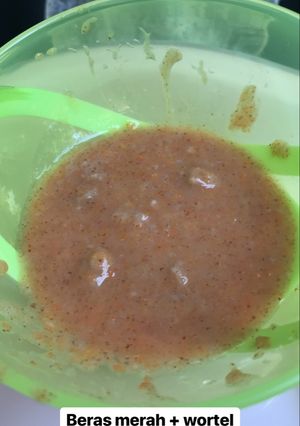 Foto resep Mpasi 6 m Bubur beras merah + Wortel