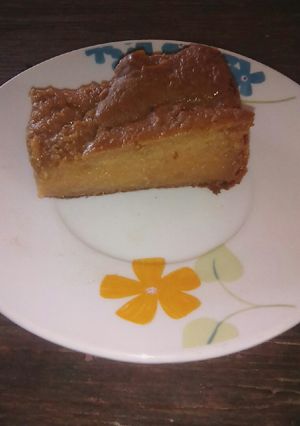 Una foto de Pudin de auyama tipo quesillo