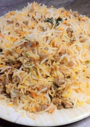 A picture of Qeema Masoor Biryani😋.