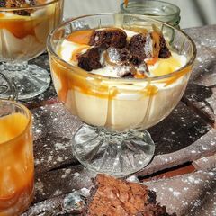 A picture of Salted caramel brownie Trifle.