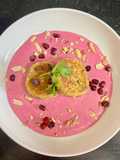 High Protein Moong Daal Tikki With Beetroot Raita / Dip
