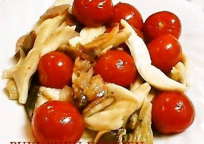 Bacon, King Oyster Mushrooms and Cherry Tomato Stir-fry