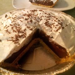 A picture of Sunshine's chocolate- cream pie.