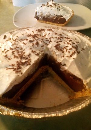 A picture of Sunshine's chocolate- cream pie.