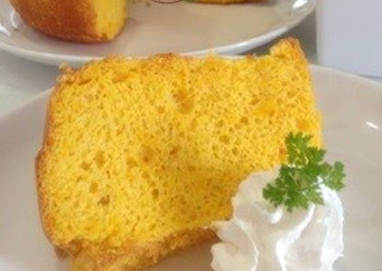 Simple Way to Make Ultimate Fluffy Kabocha Squash Chiffon Cake