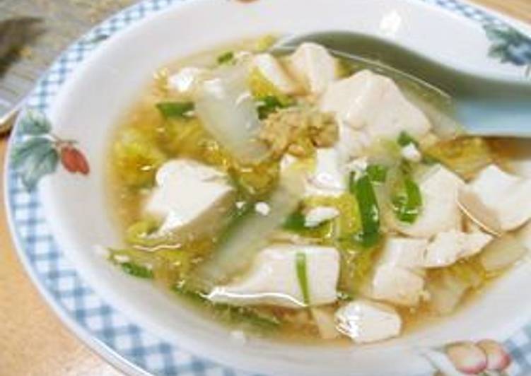 Easiest Way to Prepare Appetizing Chinese Cabbage and Tofu With An Sauce