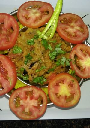 A picture of Brinjal Bharta.