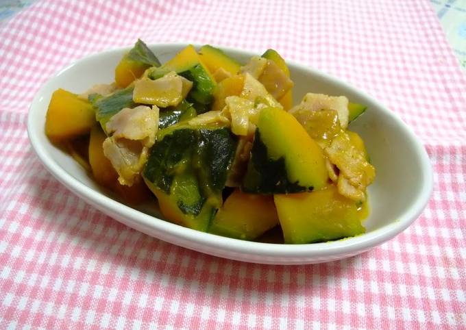 Kabocha Squash and Bacon Simmered In Soup