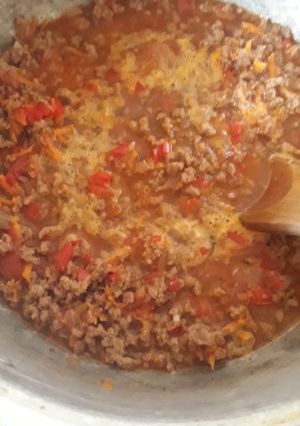 Una foto de Salsa de "carne" picada vegetariana