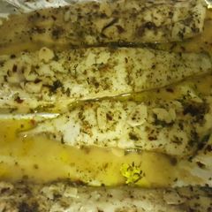 A picture of Grilled Garlic Hake.