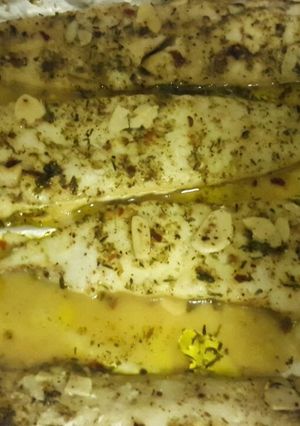 A picture of Grilled Garlic Hake.