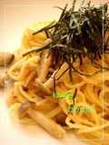 Delicious Tarako and Mushroom Spaghetti