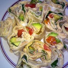 A picture of Tuna rollups.