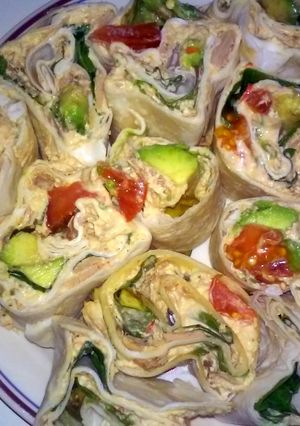 A picture of Tuna rollups.